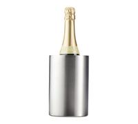 Relaxdays Refroidisseur de bouteille inox, à double paroi, forte isolation, rafraîchisseur de vin, Ø 10 cm, argenté