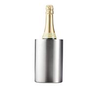 Relaxdays Refroidisseur de bouteille inox, à double paroi, forte isolation, rafraîchisseur de vin, Ø 10 cm, argenté