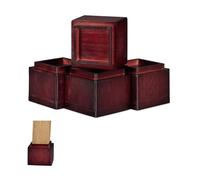 Relaxdays Rehausseurs de meuble en lot de 4, Élévateurs d’env. 8,5 cm, tables, autres meubles, 10x11,5x11,5 cm, marron
