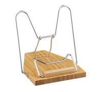 Relaxdays Repose-livre, bambou, 3 niveaux d'inclinaison, pliable, cahier, bouquin & tablette, support recette, nature