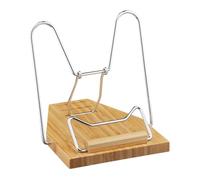 Relaxdays Repose-Livre, Bambou, 3 Niveaux d'inclinaison, Pliable, Cahier, bouquin & Tablette, Support Recette, Nature