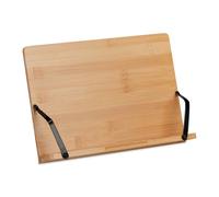 Relaxdays Repose-Livre, Bambou, 4 Niveaux d’Inclinaison, Pliable, Support, HxL: 19x28 cm, pour Livre & Tablette, Nature