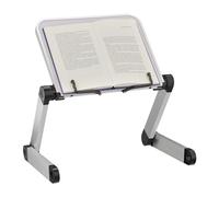 Relaxdays Repose-Livre, Hauteur réglable, Pliable, bouquin, LxP: 30,5x24 cm, Tablette, Ordinateur, Blanc - argenté