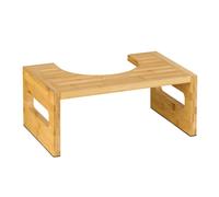 Relaxdays Repose-Pied de Toilette, Tabouret WC, défécation optimale, pour Adultes, Bambou, 18,5 x 43,5 x 28 cm, Nature