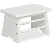 relaxdays Repose-pieds en bambou blanc