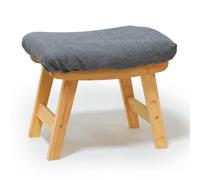 Relaxdays Repose-pieds en bambou, repose-pieds rembourré, h x l x p : 32 x 40 x 29 cm, pour couloir, salon, tabouret d'appoint, naturel/gris
