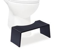 Relaxdays Repose-Pieds WC Pliable en Bambou antidérapant, 19x43,5x20 cm, Noir