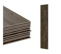 Relaxdays Revêtement PVC Autocollant Effet Bois, résistant UV, étanche, Marron foncé, 2,5m²/18 Dalles 91x15cm