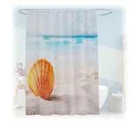 Relaxdays Rideau de Douche, Lavable, antimoisissure, Coquillage, 12 Crochets, Dimensions 180 x 200 cm, Multicolore