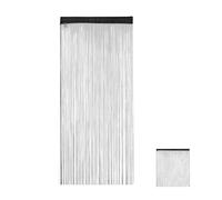 Relaxdays Rideau de Fil, Lot de 2, Peut être Raccourci, Passage pour Tringle, 90 x 245 cm, Diff. Tailles, Noir