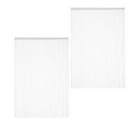 Relaxdays Rideau de fil Lot de 2 145 x 245 cm Blanc – Passage pour tringle, Raccourcissable
