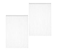 Relaxdays Rideau Fils, Lot de 2, Rideau de Porte ou fenêtre, 145 x 245, Rideau Spaghetti, pour Tringle, Peut être Raccourci, Blanc