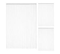 Rideau Fils, Lot de 3, Rideau de Porte ou fenêtre, 145 x 245, Rideau Spaghetti, pour Tringle, Peut être Raccourci, Blanc