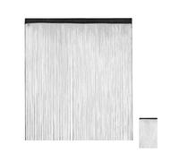 Relaxdays Rideau Fils, Rideau Franges, Rideau de Porte fenêtre, Rideau 245 cm Hauteur, 145x245 cm, Noir