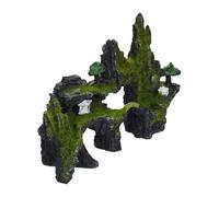 Relaxdays Rocher déco d’aquarium, apparence naturelle, décoration japonaise, cachette, 17 x 23,5 cm, noir-vert