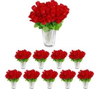 relaxdays Roses artificielles rouges 480 pièces