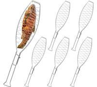 relaxdays Rôtissoire à poisson Grill Set de 6 pièces