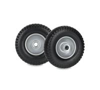 Relaxdays Roue de brouette 2.50-4, lot 2, Pneu Caoutchouc, Jante Acier, increvable, Charge Max. 80 kg, Noir et Gris