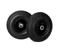 Relaxdays Roue de diable roue brouette set de 2, roue de rechange, caoutchouc 3.00-4, 100 kg, 260 x 85 mm, noir