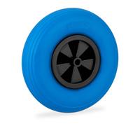 Relaxdays Roue de brouette 3.50-6, Jante, Caoutchouc (PU), Plastique (PP), Robuste, Charge Max. : 100 kg, Bleu et Noir