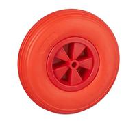 Relaxdays Roue de brouette 3.50-6, Caoutchouc, Jante en Plastique, pour Chariot, Robuste, Jusqu’à 100 kg, Rouge