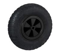 Relaxdays Roue de brouette 3.50-6, Caoutchouc, Jante en Plastique, Rechange pour Chariot, Jusqu’à 100 kg, Noir