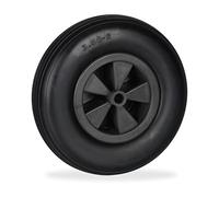 Relaxdays Roue de brouette 3.50-6, Caoutchouc PU, Acier Jante PP, increvable, Charge maximale : 100 kg, Noire