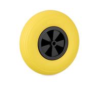 Relaxdays Roue de brouette 3.50-6, Jante, Caoutchouc (PU), Plastique (PP), Robuste, Charge Max. : 100 kg, Jaune et Noir