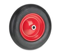 Relaxdays Roue de brouette 3.50-8, Pneu en Caoutchouc, Jante Acier, increvable, Charge maximale : 100 kg, Noir et Rouge