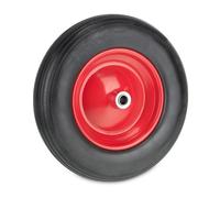 Relaxdays Roue de brouette 3.50-8, Pneu en Caoutchouc, Jante Acier, increvable, Charge maximale : 100 kg, Noir et Rouge