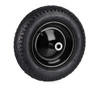 Relaxdays Roue de brouette 3.50-8, pneumatique, Jante en Acier, Charge maximale : 100 kg, avec Valve, Noire