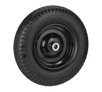 Relaxdays Roue de brouette 4.00-8, en Caoutchouc, Jante Acier, Robuste, Charge Max. de 100 kg, Noir
