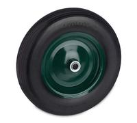 Relaxdays Roue de brouette 4.80 4.00-8 Rechange, Pneu Caoutchouc Plein, Jante Acier, Charge 120 kg, Noir/Vert