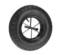 Relaxdays Roue de brouette 4.80 4.00-8, pneumatique, Charge maximale : 120 kg, axe Fixe, Pneu Rechange, Noire