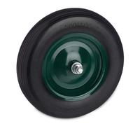 relaxdays Roue de brouette 4.80 4.00-8, Pneu en Caoutchouc Plein avec Jante Acier, Charge 120 kg, Noir/Vert