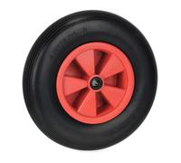 Relaxdays Roue de brouette 4.80/4.00-8, Caoutchouc en PU, Jante Plastique, Charge Max. : 100 kg, increvable, Rouge/Noir