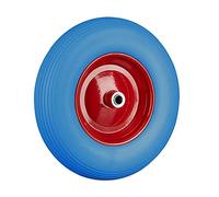 Relaxdays roue de brouette 4.80 4.00-8, Lot de 2, Caoutchouc, Roue de Secours, Jante, pneus Diable 100 kg Charge, Bleu, Rouge