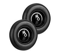Relaxdays Roue de brouette 4.80 4.00-8, Lot de 2, Roue Caoutchouc, Roue de Secours, Jante, pneus Diable 100 kg Charge, Noir