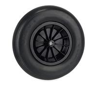 Relaxdays Roue de brouette 4.80/4.00-8, Pneu en Caoutchouc PU, Jante Plastique, Charge Max. 100 kg, increvable, Noire