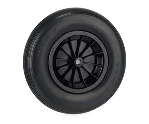 Relaxdays Roue de brouette 4.80/4.00-8, Pneu en Caoutchouc PU, Jante Plastique, Charge Max. 100 kg, increvable, Noire