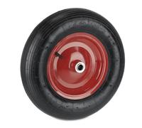Relaxdays Roue de brouette 4.80 4.00-8 – Pneu de rechange 4PR avec air – Jante acier – Noir/Blanche