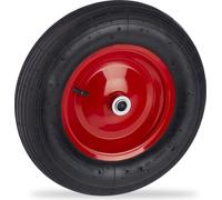 Rechange Roue de brouette 4.80 4.00-8, avec air, Roue de Secours, Jante en Acier, pour Diable, Noir et Rouge