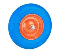 Relaxdays Roue de brouette avec axe 4.80 4.00-8, Caoutchouc, Jante en Acier, Pneu Rechange, increvable, Bleu/Orange