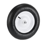 relaxdays Roue de brouette avec axe 4.80 4.00-8, pneumatique, Pneu de Rechange, Charge Jusqu’à 120 kg, Noir et Blanc