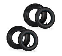 Relaxdays Roue de brouette avec chambre à air lot de 2 pneus de rechange 3.50-8 pneumatiques jusqu’à 154 kg noir