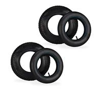 relaxdays Roue de brouette avec Chambre à air, Lot de 2 pneus de Rechange 3.50-8, pneumatiques, Jusqu’à 154 kg, Noir