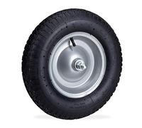 Relaxdays Roue de brouette 4.80/4.00-8 pneu caoutchouc increvable 39 cm 200 kg noir