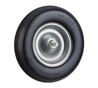 Relaxdays Roue de brouette Caoutchouc, Rechange avec axe, 4.80 4.00-8, Caoutchouc polyuréthane, 100 kg, Gris et Noir