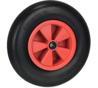 Relaxdays Roue de brouette 4.80/4.00-8, Caoutchouc en PU, Jante Plastique, Charge Max. : 100 kg, increvable, Rouge/Noir