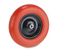 Relaxdays Roue de brouette PU 4.80 4.00-8 – Pneu plein increvable, jante acier – Rouge/Noir